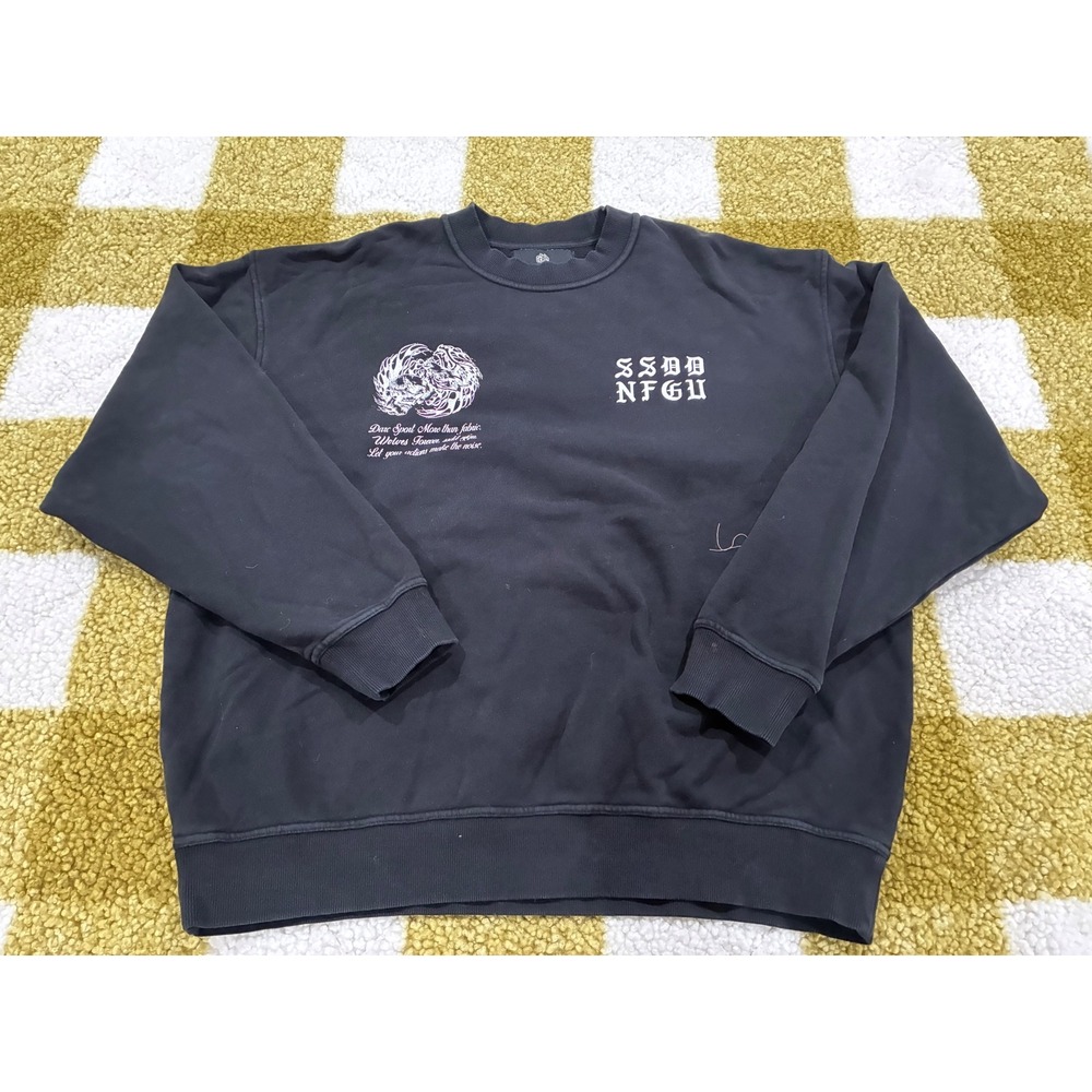 Darc Sport Wolves SSDD NFGU Black Graphic Crewneck Sweatshirt XL Limited Edition